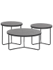 Beliani 3er-Set Couchtisch MELODY in Grau/Schwarz