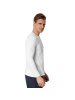 tectake Einfarbiges Langarm-Shirt für Männer, weiß
