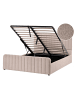 Beliani 2-tlg Doppelbett LUNAN in Beige/Schwarz