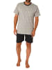 NORMANN Kurzarm Schlafanzug Pyjama Shorty - 84422 in dunkelgrau