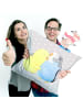 Mr. & Mrs. Panda Kissen Wellensittich Liebe ohne Spruch in Grau Pastell