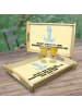 Mr. & Mrs. Panda Holz Tablett Anker Blau mit Spruch in Gelb Pastell