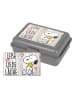 United Labels The Peanuts Brotdose mit Trennwand Snoopy - Lebe Liebe Lache in grau