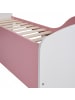 relaxdays Kinderbett in Rosa/ Weiß - 70 x 140 cm