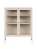 Beliani Vitrine LERRYN in Beige - (W) 90 x (H) 111 x (L) 35 cm