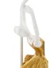 Mauro Ferretti Ballerina Tischleuchte aus weißem und goldenem Kunstharz, Ø 28 x 64 cm