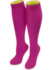 normani 3 Paar Kniestrümpfe mit farbig abgesetztem Bund Bi-Color in Magenta/Gelb