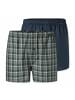 Schiesser Web-Boxershorts 2er Pack in Blau/Grün