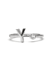 Luxenter Ring Alphabet aus 925er Sterlingsilber  verstellbar ALPHABET-Alphabet silver