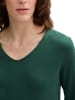 Tom Tailor Dünner Strickpullover Basic V-Ausschnitt Stretch Sweater in Grün-3