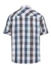 Man's World Kurzarmhemd in blau-weiss-grau