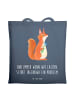 Mr. & Mrs. Panda tote bag Eichhörnchen Blume mit Spruch in Indigo Blue