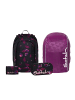 Satch Schulrucksack-Set AIR "Mystic Nights" 4-teilig in Schwarz/Rosa