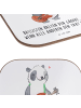 Mr. & Mrs. Panda Holz Untersetzer Bassgitarre Groove mit Spruch in Weiß