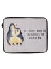 Mr. & Mrs. Panda Notebook Tasche Pinguine Einschlafen mit Spruch in Grau Pastell