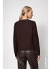 monari Basic Strickpullover mit Rippenstruktur in Black Coffee