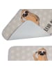 Mr. & Mrs. Panda Duschvorleger Faultier Vogel mit Spruch in Grau Pastell