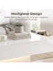 HOMCOM Couchtisch-108L x 48B x 55H cm-Hochglanzweiß