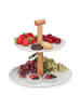 relaxdays Etagere in Weiß/ Natur - (H)24 x Ø 25 cm