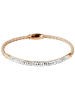 Adeliás Damen Armband – Lederarmband aus Leder mit Strass Steinchen 19 cm in silber
