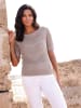 Sieh an! Ajour-Pullover in taupe