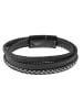 Adeliás Herren Armband – Lederarmband aus Leder 19 cm in schwarz