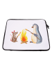 Mr. & Mrs. Panda Notebook Tasche Pinguin Lagerfeuer ohne Spruch in Weiß