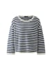 Oui Streifenpullover in White Blue