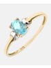 Diamant L'éternel Ring aus 375 Gelbgold mit Zirkonia mit Aquamarin