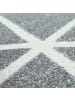 KADIMA DESIGN Teppich Kurzflor Geometrische Motive Wohnzimmer schmutzabweisend in Grau