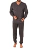 NORMANN Langarm Schlafanzug Pyjama Bündchen - 86196 in anthrazit