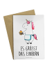 Mr. & Mrs. Panda Klappkarte Einhorn Muffin mit Spruch in Weiß
