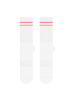 GreenBomb Tennis Socks Yellow Pink Stripes in Weiß