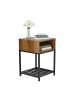 relaxdays Nachttisch in Braun/ Schwarz - (B)40 x  (H)58 x (T)40 cm