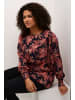 KAFFE curve Langarm-Bluse KCjeanetta in Black / Red Tones Berry