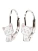 schmuck23 Silber Ohrringe 925 Katze 1,0 cm x 1,0 cm