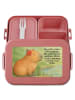 Mr. & Mrs. Panda Brotdose Capybara Blume Design mit Spruch in Rot Pastell