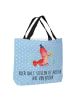 Mr. & Mrs. Panda Tote Bag Hummer Weizen mit Spruch in Blau Pastell