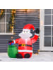 HOMCOM Aufblasbarer Weihnachtsmann-70L x 45B x 120H cm-Rot
