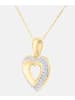 Diamant L'éternel Halskette mit Anhänger aus 375 Gelbgold mit Diamant Herz-Design