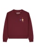 wat? Apparel Sweatshirt Funny Cat in Weinrot