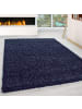 KADIMA DESIGN Teppich Hochflor Shaggy Waschbar Einfarbig RHEIN Strapazierfähig in Marineblau