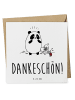 Mr. & Mrs. Panda Einladungskarte Panda Dankeschön mit Spruch in Weiß