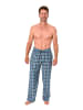 NORMANN Lange Schlafanzug Pyjama Flanell Hose kariert - 88097 in marine
