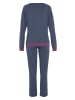 VIVANCE DREAMS Pyjama in jeansblau/neon-pink