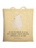 Mr. & Mrs. Panda Tote Bag Eisbär Umarmen mit Spruch in Gelb Pastell