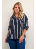 KAFFE curve Langarm-Bluse KCsida in Midnight / Chalk Stripe