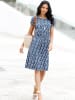 Sieh an! Jersey-Kleid in dunkelblau-ecru-bedruckt
