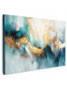 MuchoWow Leinwand Bilder Abstrakte Kunst gold blau