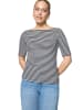 Zero  Basic Shirt mit U-Boot-Ausschnitt in Cream/Dark Blue